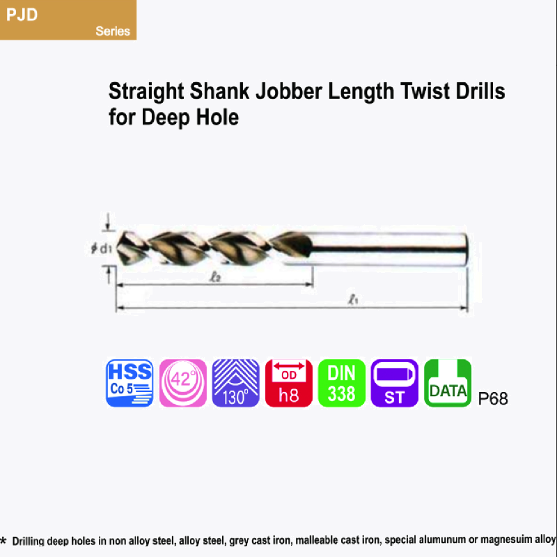 Mũi Khoan Sâu Thép Gang Nhôm HSSCo5 Xoắn 42 Độ PJD - Ảnh 2