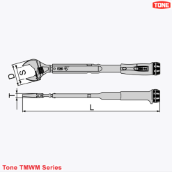Cờ lê lực 200 Nm đầu mỏ lết độ mở 48mm